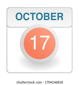 Design calendar icon in trendy style. Daily sign of the calender for web site design, logo, app, UI/UX. Vector illustration symbol of a calendar. Autumn Fall October 17