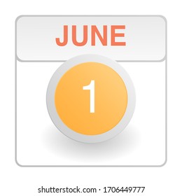 Design calendar icon in trendy style. Daily sign of the calender for web site design, logo, app, UI/UX. Vector illustration symbol of a calendar. Summer June 1