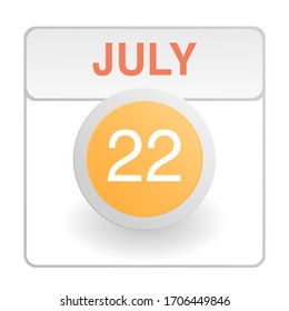 Design calendar icon in trendy style. Daily sign of the calender for web site design, logo, app, UI/UX. Vector illustration symbol of a calendar. Summer July 22
