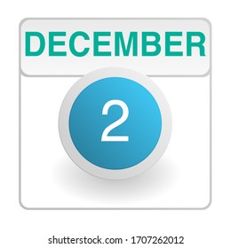 Design calendar icon in trendy style. Daily sign of the calender for web site design, logo, app, UI/UX. Vector illustration symbol of a calendar. Winter December 2