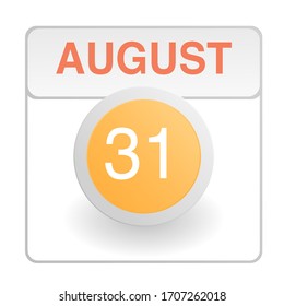 Design calendar icon in trendy style. Daily sign of the calender for web site design, logo, app, UI/UX. Vector illustration symbol of a calendar. Summer August 31