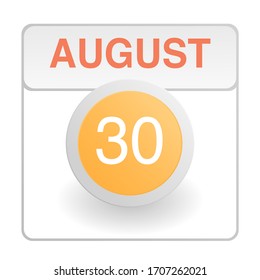 Design calendar icon in trendy style. Daily sign of the calender for web site design, logo, app, UI/UX. Vector illustration symbol of a calendar. Summer August 30