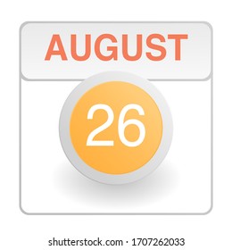 Design calendar icon in trendy style. Daily sign of the calender for web site design, logo, app, UI/UX. Vector illustration symbol of a calendar. Summer August 26