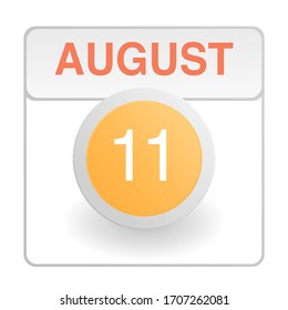 Design calendar icon in trendy style. Daily sign of the calender for web site design, logo, app, UI/UX. Vector illustration symbol of a calendar. Summer August 11