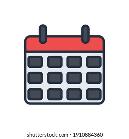 The design of the calender education outline color icon pack vector illustration, this vector is suitable for icons, logos, illustrations, stickers, books, covers, etc.