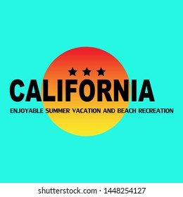 design California Typography,trendy t shirt print - vector