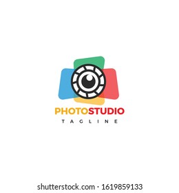 design camera logo with colourful concept