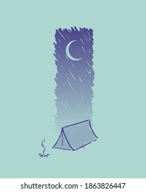 Diseño de camping de noche