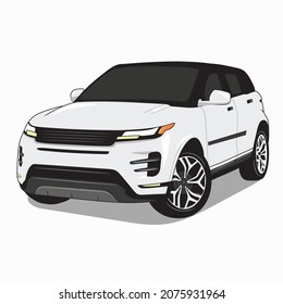 design car crossover vector illustration. Sport Utility Vehicle in White Color