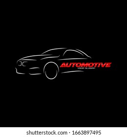 design car logo with style line art