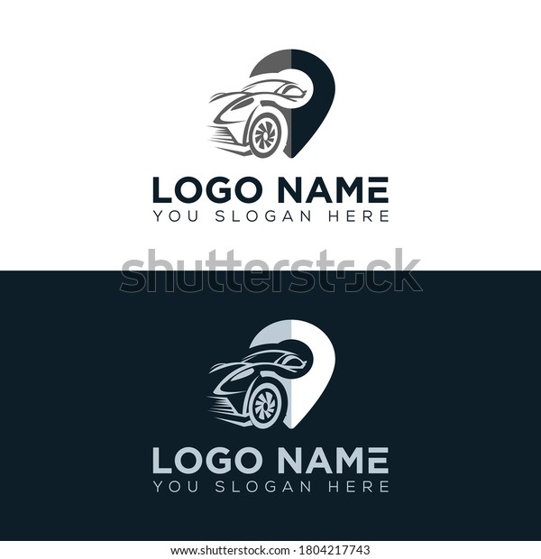design car logo with style line art\
automobiler / race car / automotive design -\
Vector