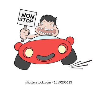 design of car and non stop message