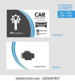 Design of car workshop visit card