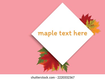 The design card element pattern for the leaf of maple in nature's autumn and Christmas  holiday in winter thanksgiving and celebrate in October of every year.