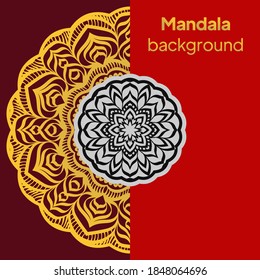 Design card with mandala. Vector illustration
