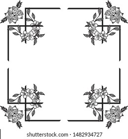 Design for card, place for your text, with wallpaper of unique leaf flower frame. Vector