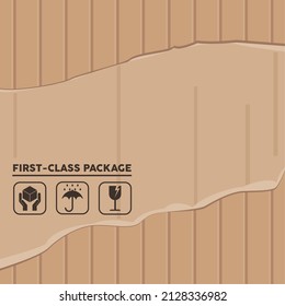 design of cardboard first class package