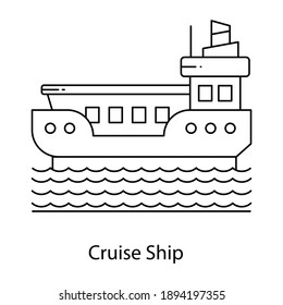 
Design of the cargo ship, editable linear icon 