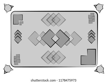 Design of a carpet build from a composition from abstract shapes