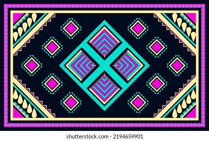 design for carpet fashion background, wallpaper, batik, fabric, clothing, and wrapping. Geometric ethnic pattern traditional, Moroccan kaftans seamless tribe diamond art carpet embroidery style.