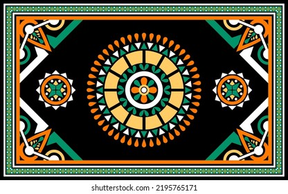 design for carpet fashion background, wallpaper, batik, fabric, clothing, and wrapping. Geometric ethnic pattern traditional, Moroccan kaftans mandala with tribe circle art carpet embroidery style.