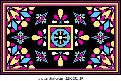 design for carpet fashion background, wallpaper, batik, fabric, clothing, and wrapping. Geometric ethnic pattern traditional, Moroccan kaftans tribe leave pattern block art carpet embroidery style.