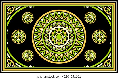 design for carpet fashion background, wallpaper, batik, fabric, clothing, and wrapping. Geometric ethnic pattern traditional, Moroccan kaftans tribe mandala and circle art carpet embroidery style.