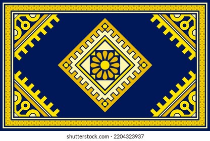 design for carpet fashion background, wallpaper, batik, fabric, clothing, and wrapping. Geometric ethnic pattern traditional, Moroccan kaftans flower diamond with triangle art carpet embroidery style.