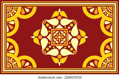 design for carpet fashion background, wallpaper, batik, fabric, clothing, and wrapping. Geometric ethnic pattern traditional, Moroccan kaftans leave square diamond flower art carpet embroidery style.