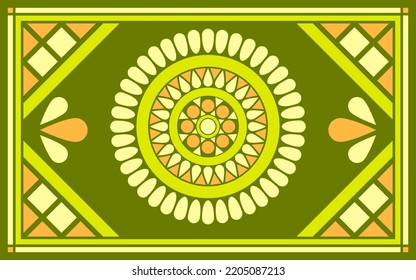 design for carpet fashion background, wallpaper, batik, fabric, clothing, and wrapping. Geometric ethnic pattern traditional, Moroccan kaftans flower mandala and triangle art carpet embroidery style.