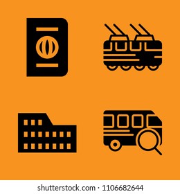 design, carrying, cable and side icons set. Vector illustration for web and design