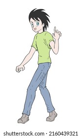 Design of cartoon boy hand draw style