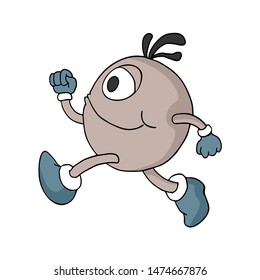 Design of cartoon character running