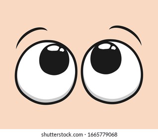 Design of cartoon eyes looking