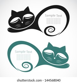 The design of the cat on white background