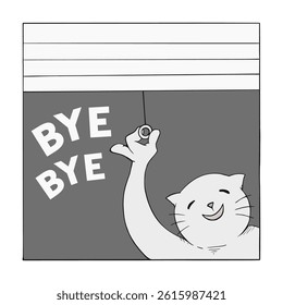 Design of cat in windows illustration