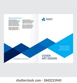Design of catalog cover, booklet, flyer, creative composition of triangles, red background vector