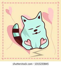 Design cats full of love in a frame