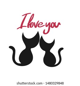 design of cats in love illustration