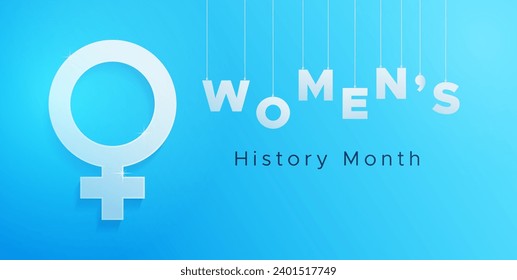 Design to celebrate March is women's history month. Gradient style background design with female genital symbols. Women's History Month celebration