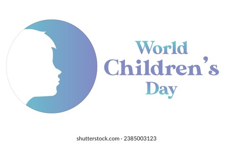 Design for celebrate World Children's Day ; November 20 ; Holiday concept light color blue and purple ; Template for background ;  usually for banner, card, poster with text