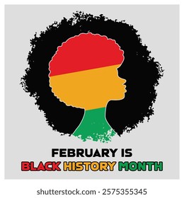 A design celebrating Black History Month, displaying a silhouette with colors representing African culture and heritage. 