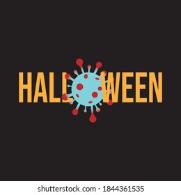 Design for celebrating Halloween Holiday with stay safe concept because Many traditional Halloween activities can be high-risk for spreading viruses, vector illustration.