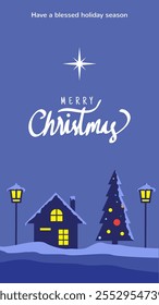 Design for celebrating Happy Holidays Christmas greeting in vertical format
