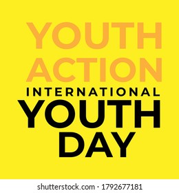 Design for celebrating International youth day event. August 12. Campaign vector illustration with youth engagement for global action theme