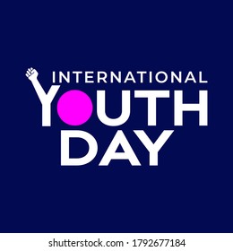 Design for celebrating International youth day event. August 12. Campaign vector illustration with youth engagement for global action theme