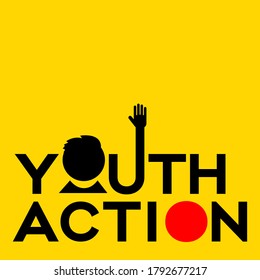 Design for celebrating International youth day event. August 12. Campaign vector illustration with youth engagement for global action theme