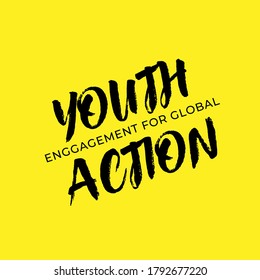 Design for celebrating International youth day event. August 12. Campaign vector illustration with youth engagement for global action theme