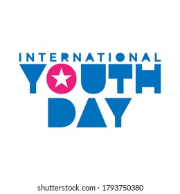 Design for celebrating International youth day event. August 12. Campaign vector illustration with youth engagement for global action theme