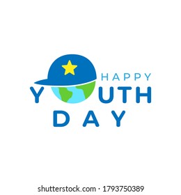 Design for celebrating International youth day event. August 12. Campaign vector illustration with youth engagement for global action theme